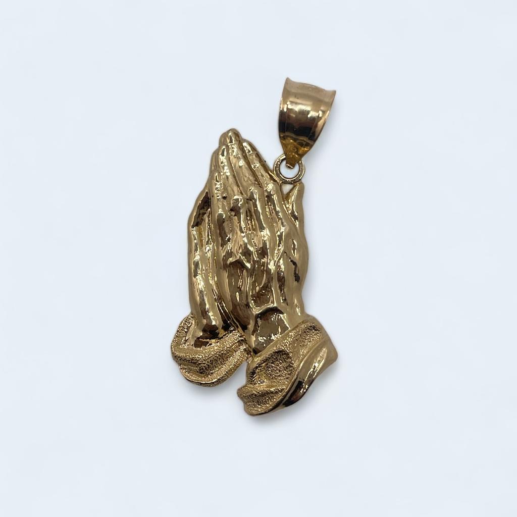 14k Gold Praying Hands Pendant