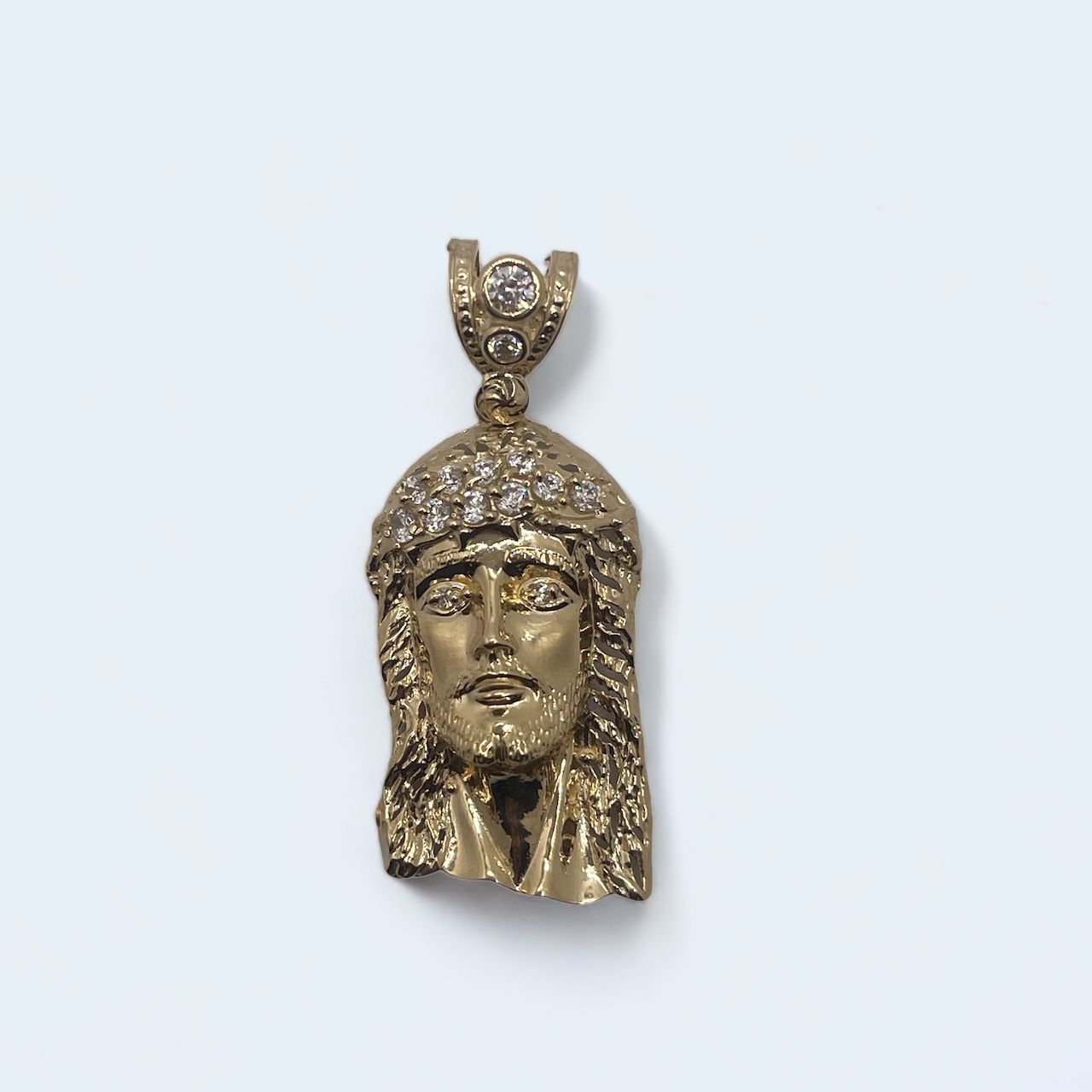 14k jesus face pendant