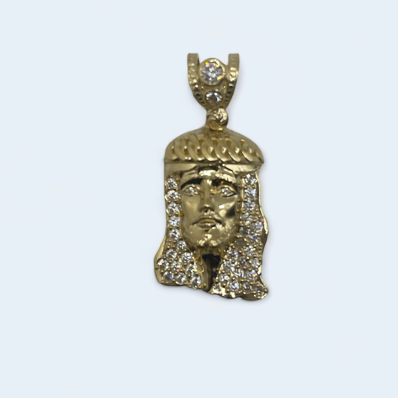 14k  Gold Jesus Head Pendant