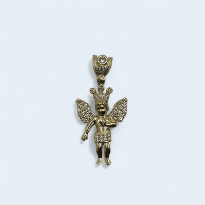 14K  Gold Angel Pendant