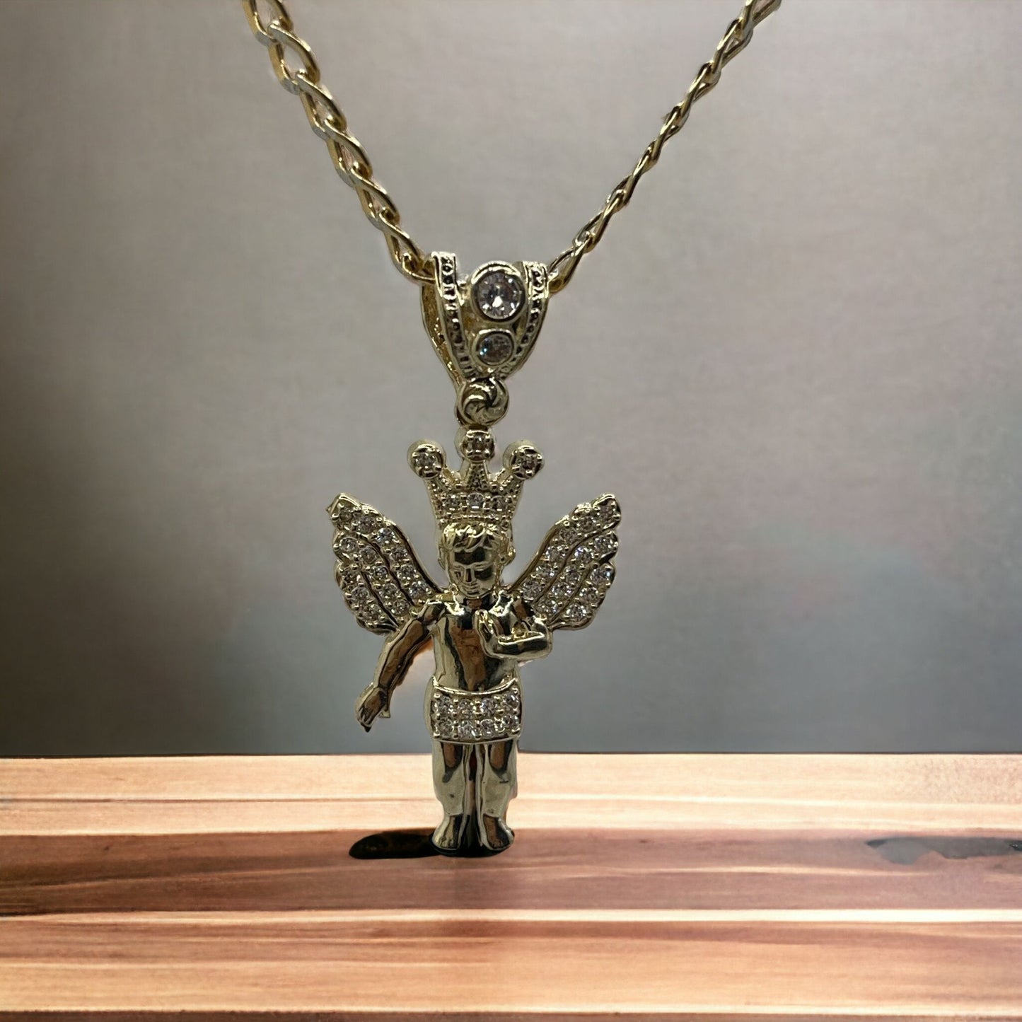 14K  Gold Angel Pendant