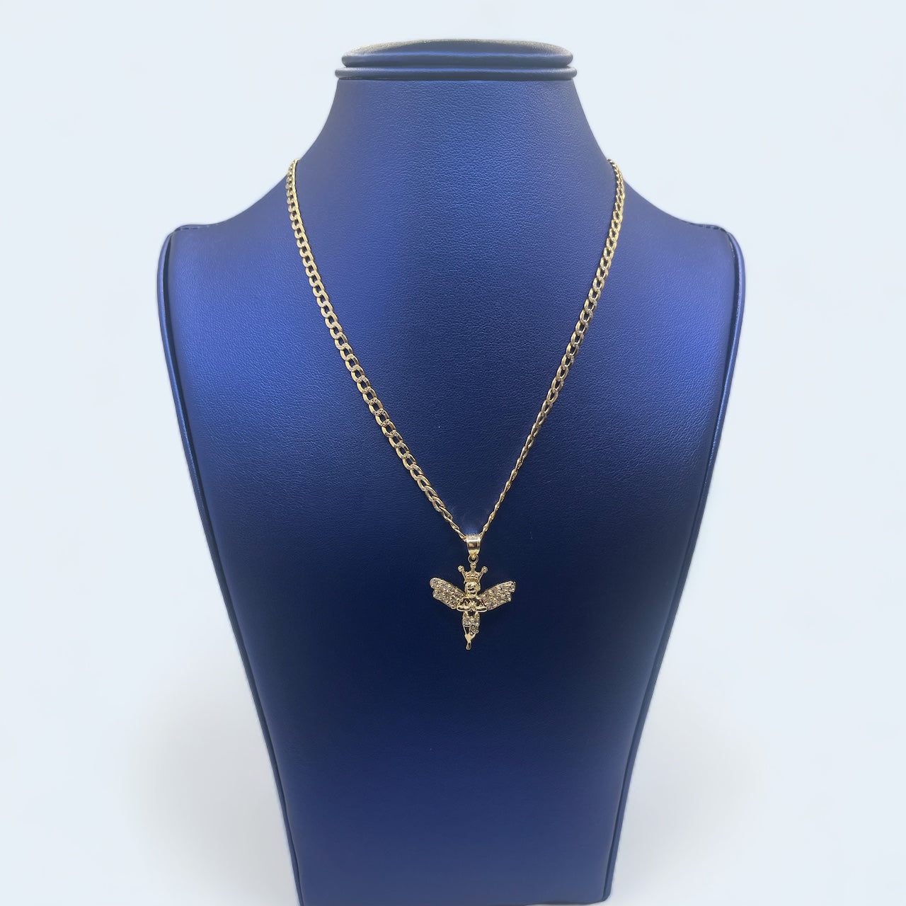 14K Gold Angel Pendant /SOLID MIAMI CUBN Chain